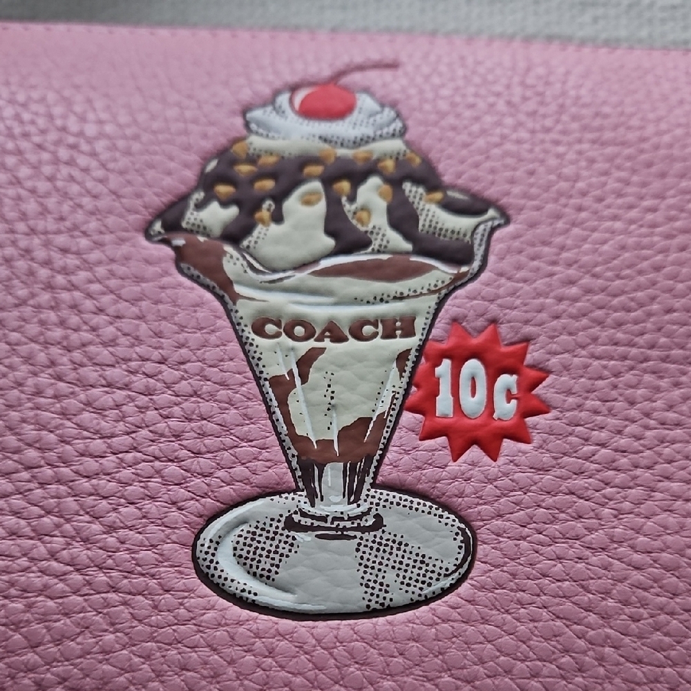 Coach Sundae Embroidered Pink Shoulder Bag - Picture 3 of 13